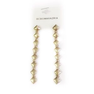 BCBG EARRINGS BOHO STYLE GOLD TONED LONG DANGLING